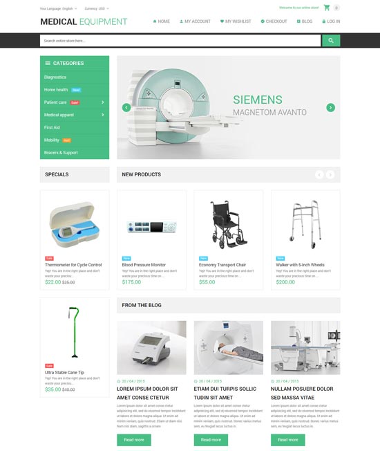 medical stuff store magento theme