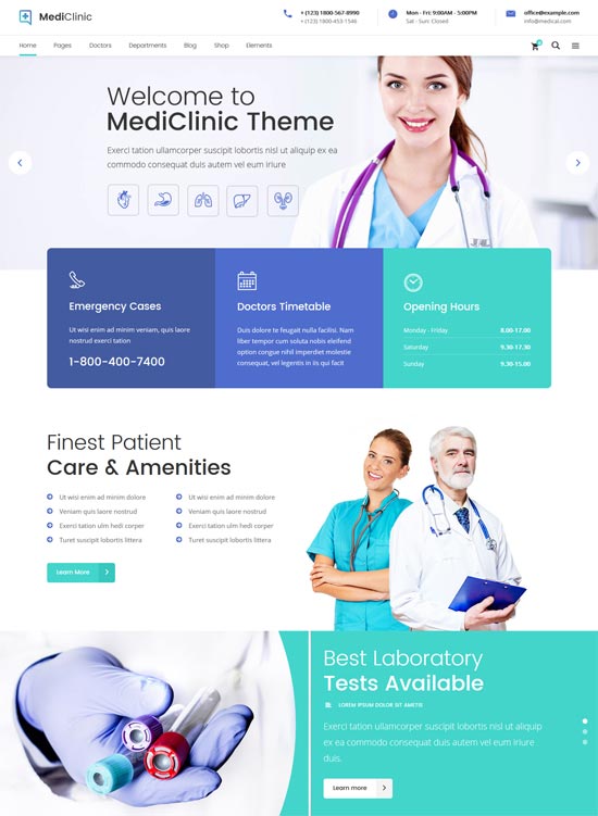 mediclinic health medical wordpress theme 
