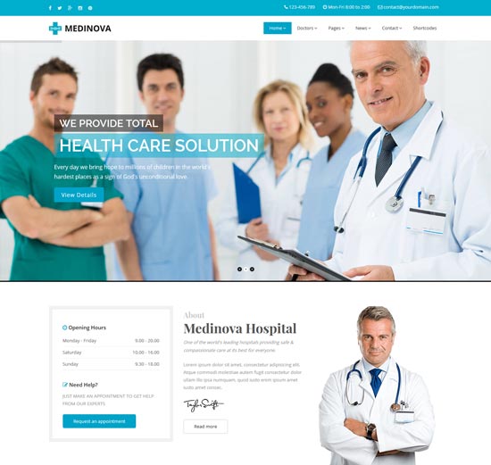 medinova health medical html template 