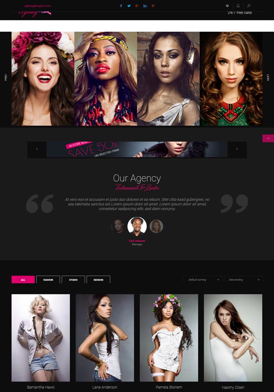 20 Best Model Agency Website Templates 2023 - freshDesignweb