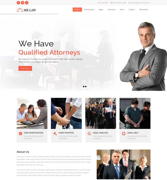 MrLaw- Attorney & Lawyer Business Template 