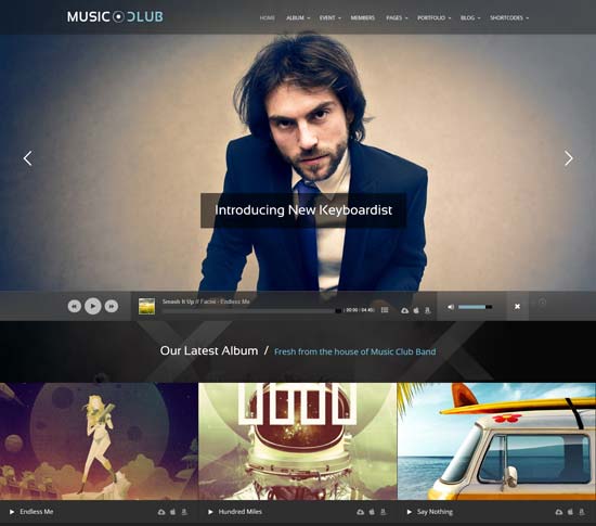 music night club WordPress theme