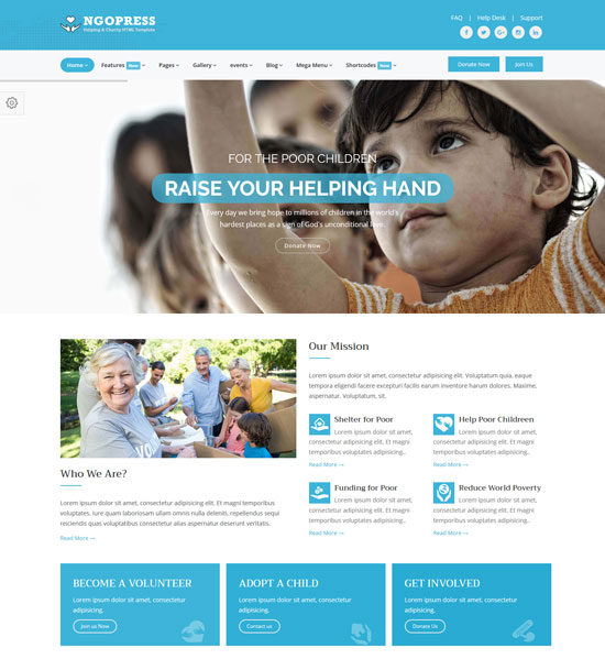 ngopress nonprofit charity html5 template 