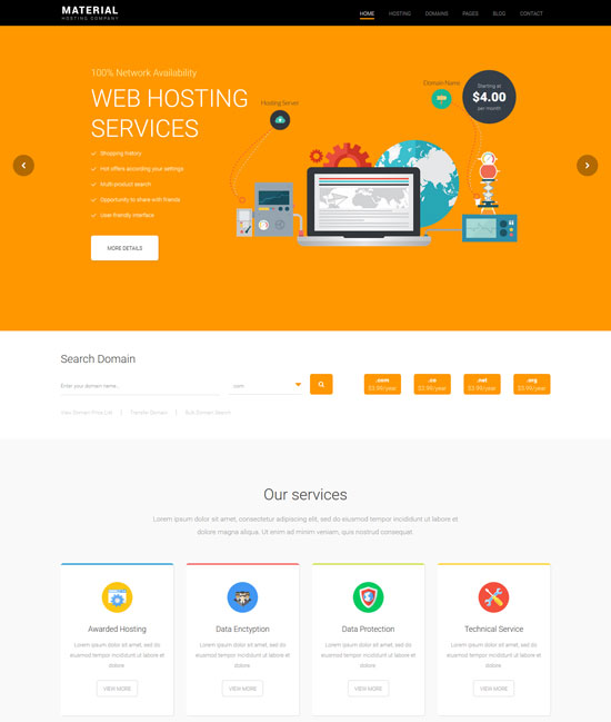nrghost material html hosting template 