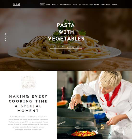 nrgrestaurant restaurant joomla template 