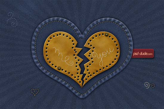 Valentine Photoshop Wallpaper with Jeans Heart