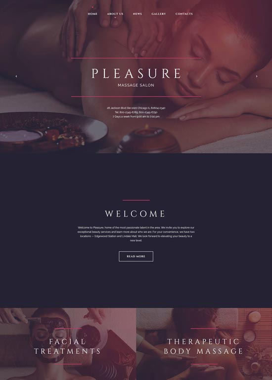 pleasure massage html website template