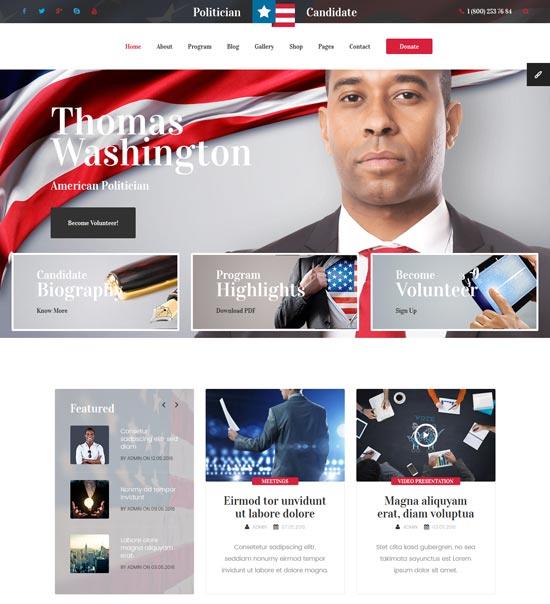 Political Campaign Website Templates Free Printable Templates