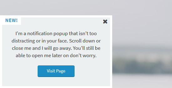 popup scroll notification 