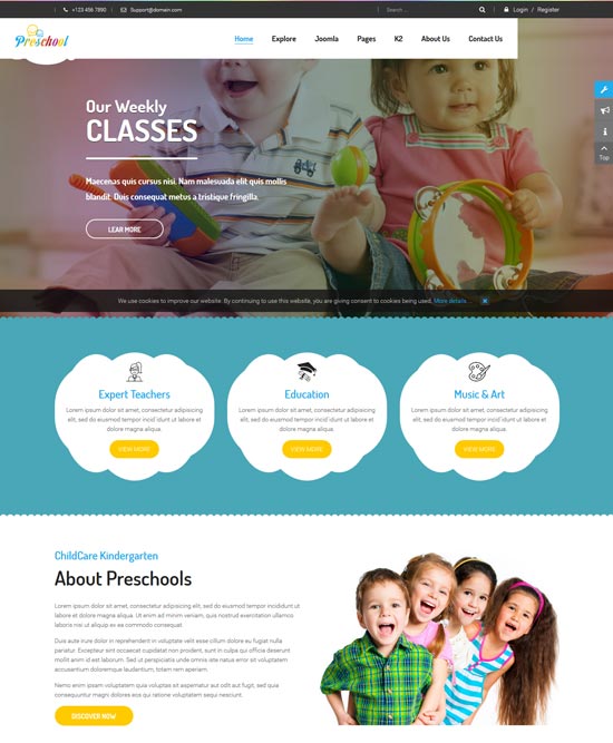 preschool education joomla template