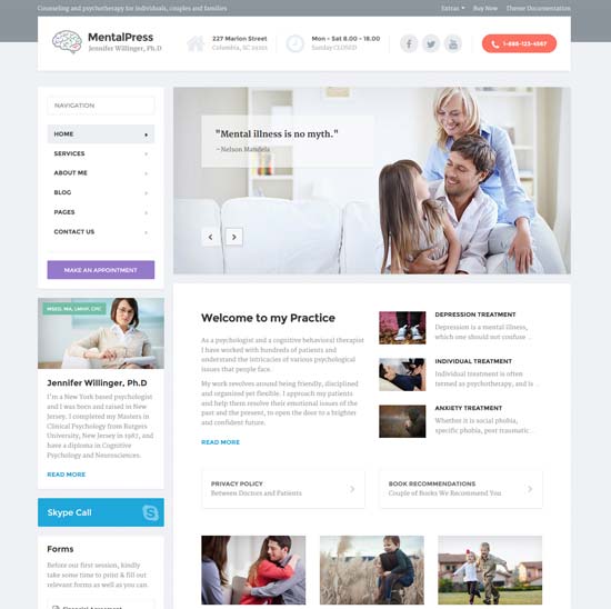 psychology counseling medical website template
