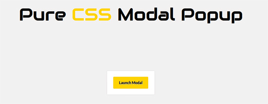 pure css modal popup
