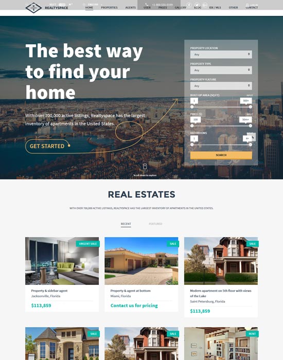 realtyspace real estate WordPress theme 