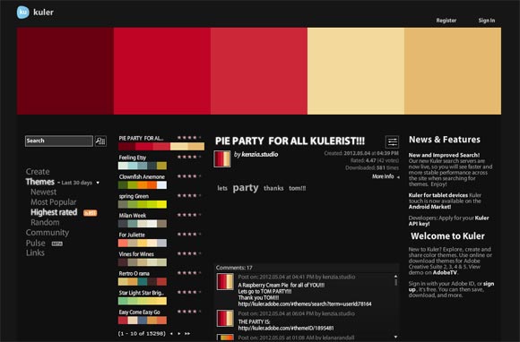 Adobe Kuler - Responsive Web Design Color 