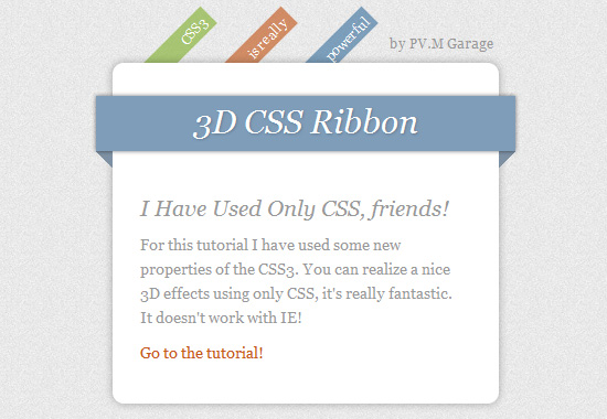 Nice 3D Ribbons Only Using CSS3