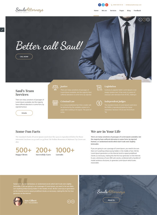 saulsattorneys lawyers html template