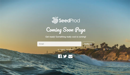 seedprod free html coming soon page