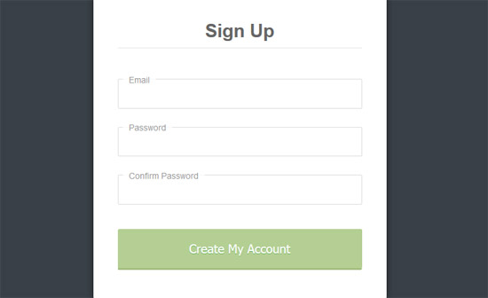 sign up form live validation 