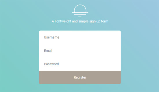 simple light sign up form 