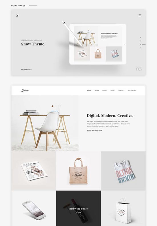 snow free psd html portfolio template