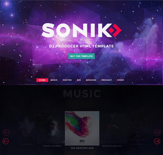 music website templates free download