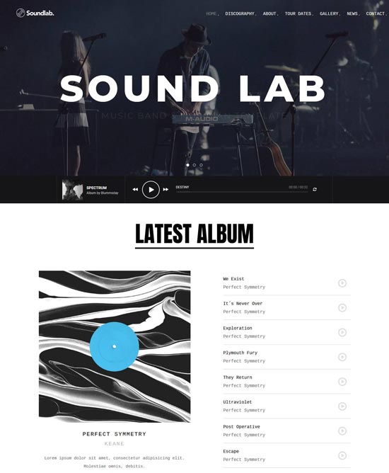 soundlab music band html template 