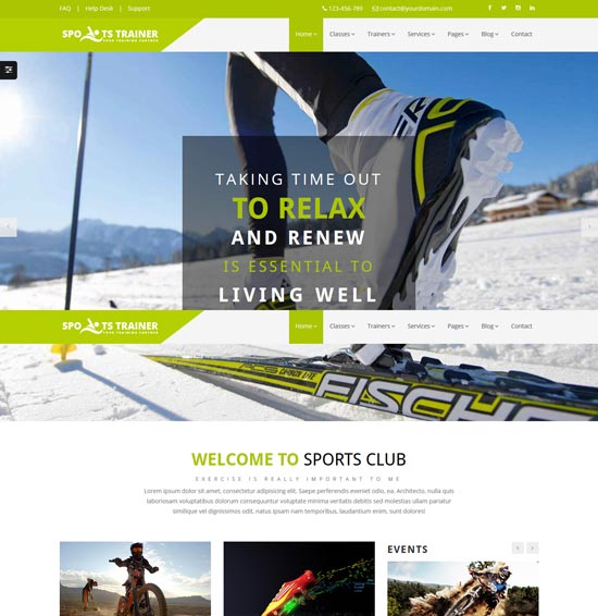 sportstrainer sports trainer html5 theme 