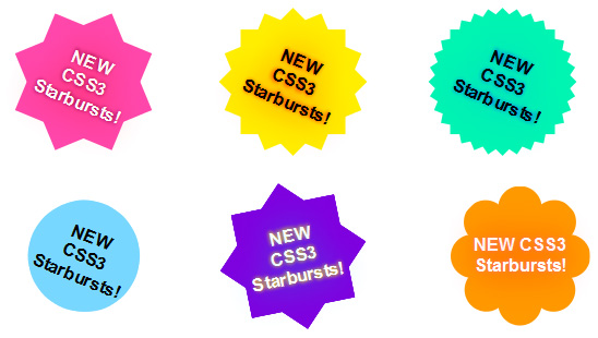 Animated CSS3 starbursts