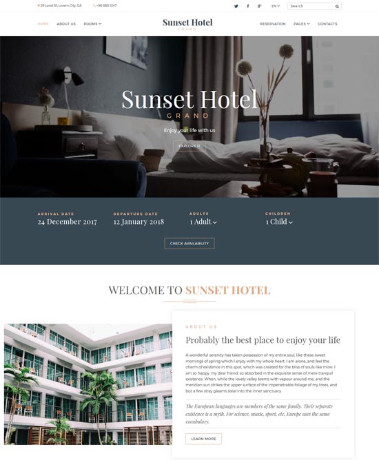 Best Hotel Templates Free Download
