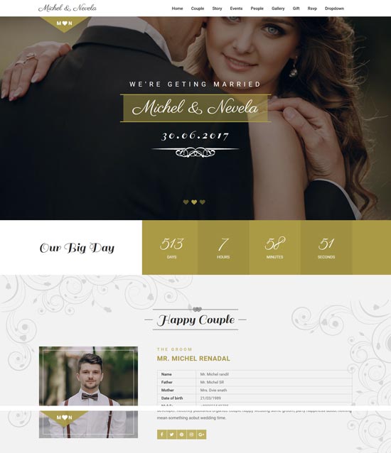 sweetheart wedding html template
