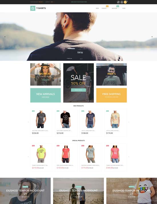 t-shirts magento theme