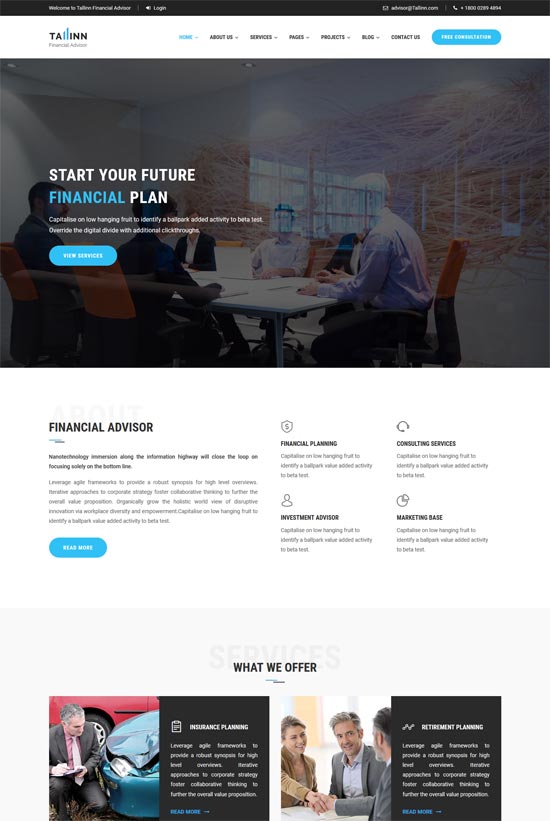 36 Best Financial Website Templates Free & Premium - freshDesignweb