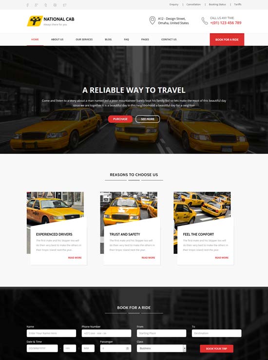 TaxiCab - Taxi Company HTML Template 