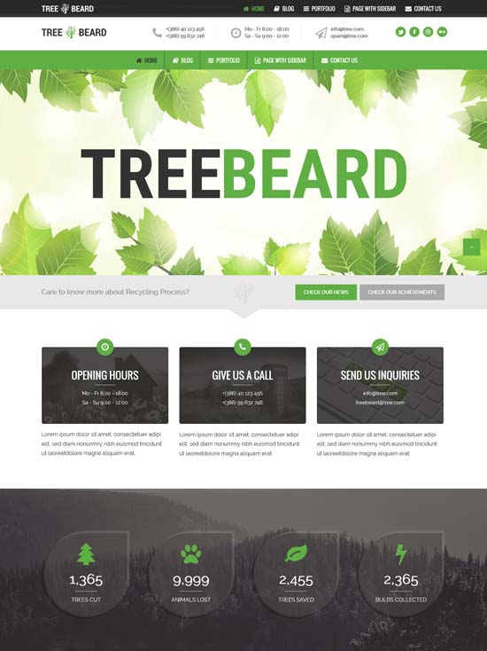 treebeard environmental WordPress theme 