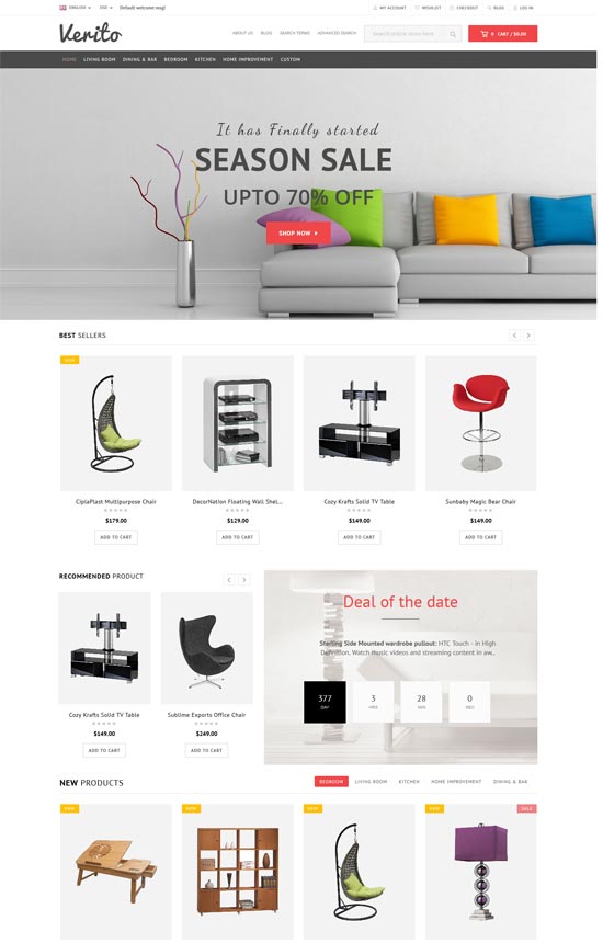 verito furniture store responsive magento theme 