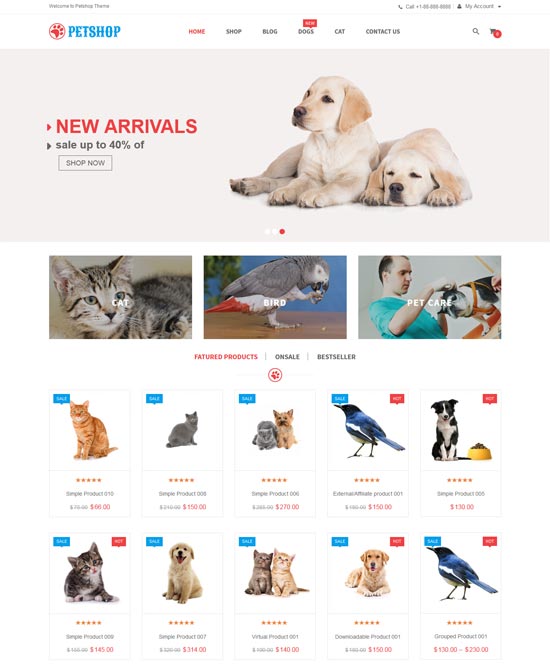 vg petshop pets and vets woocommerce theme