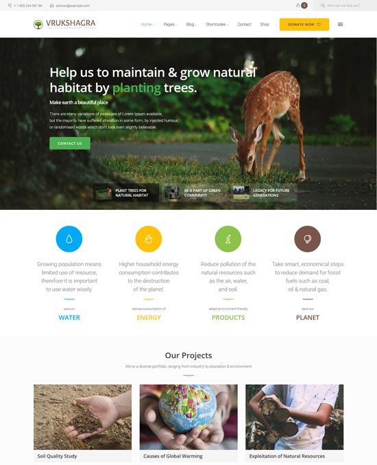 vrukshagra environmental WordPress theme 
