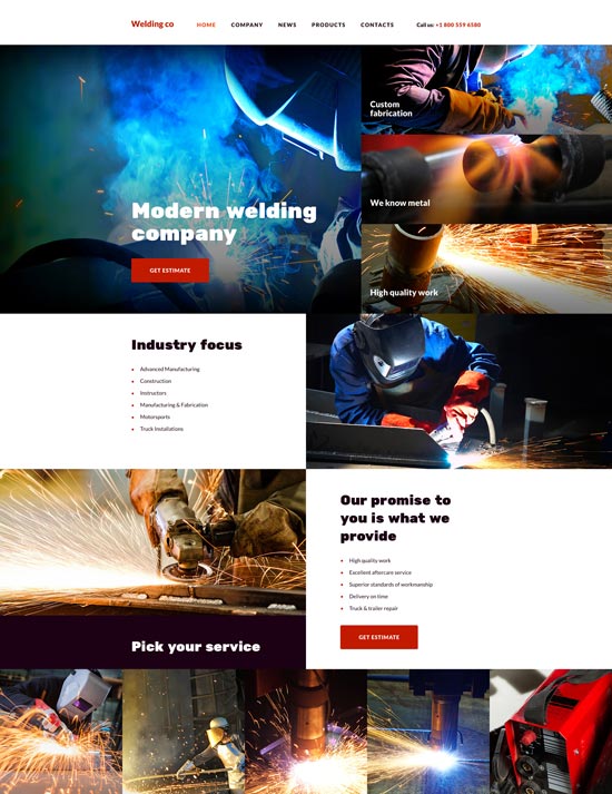 welding co website template