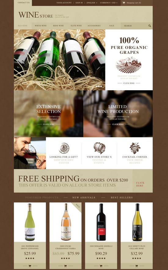 wine store prestashop theme 52821