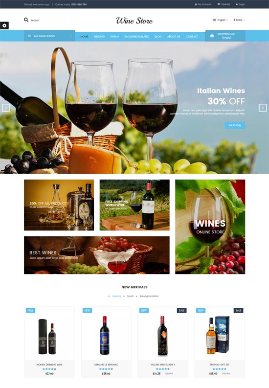 wine store responsive prestashop theme 