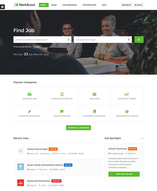 workscout job board WordPress theme 