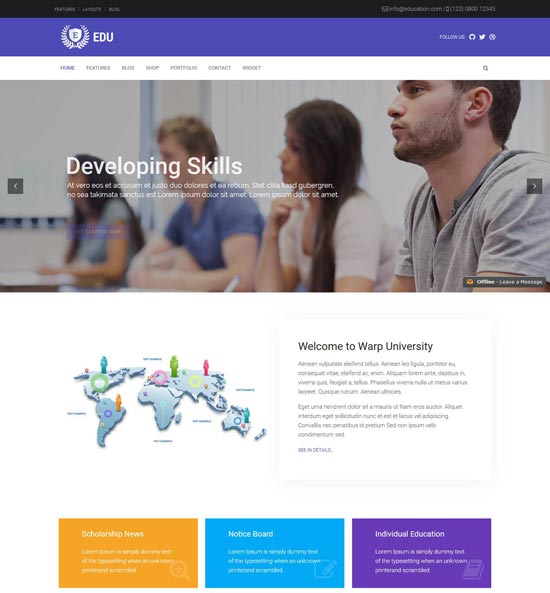 wt free education wordpress theme