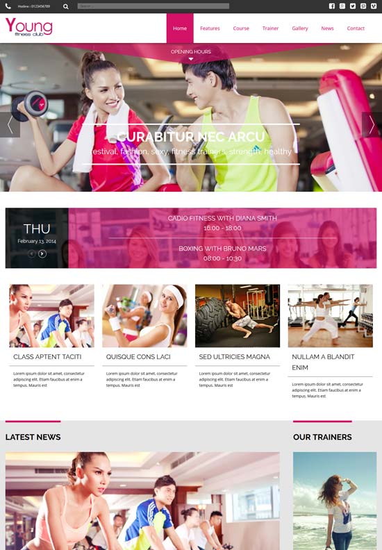 young fitness joomla template 