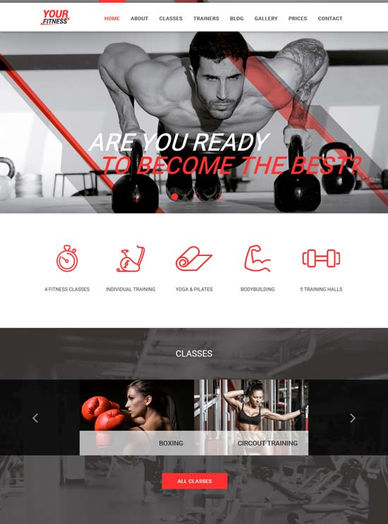 yourfitness fitness club gym joomla template