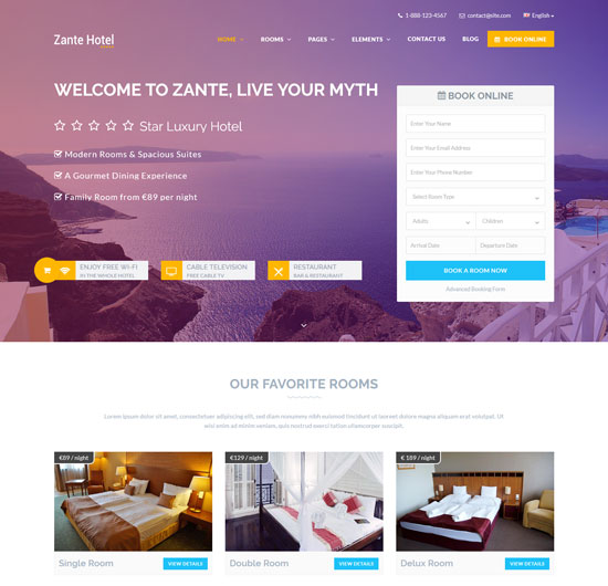 zante hotel html template