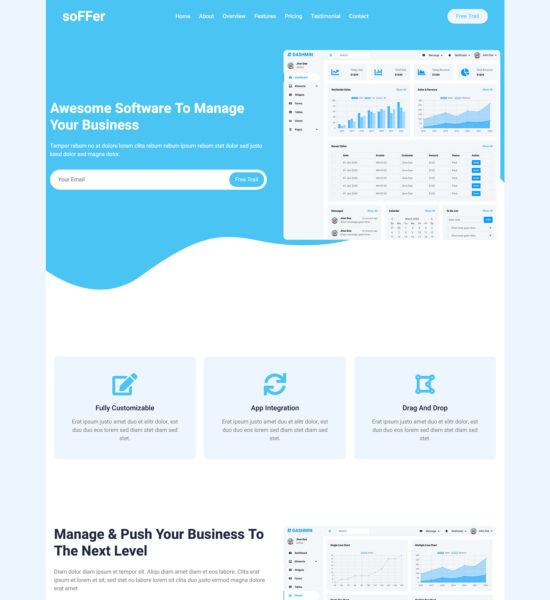 soffer free bootstrap html landing page template