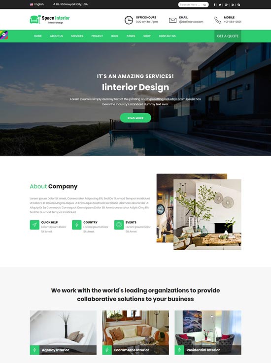 space interior html template