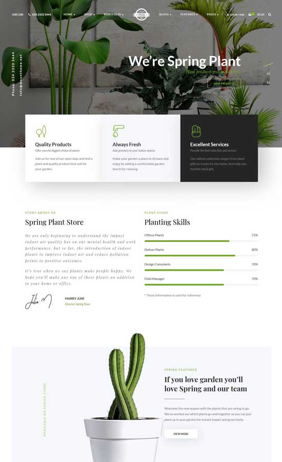 spring plants gardening wordpress theme