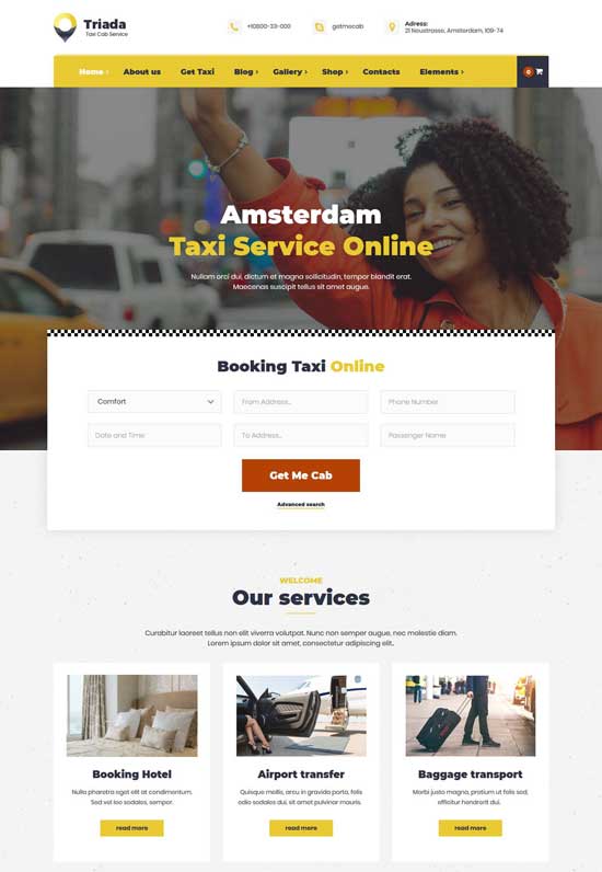triada taxi cab service wordpress