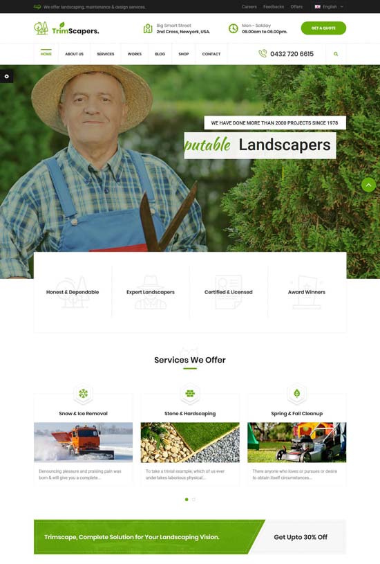 trimscapers gardening html template